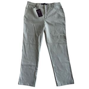 NWT Gloria Vanderbilt Amanda Tan Tapered Leg high rise Slimming  Jeans short 14